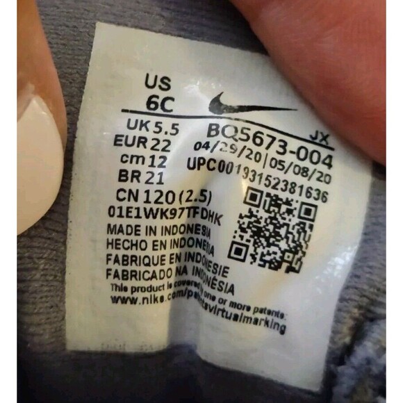 Nike Tanjun EasyOn Toddler Infant Sneaker Shoes Grey Size 6C - Picture 7 of 7